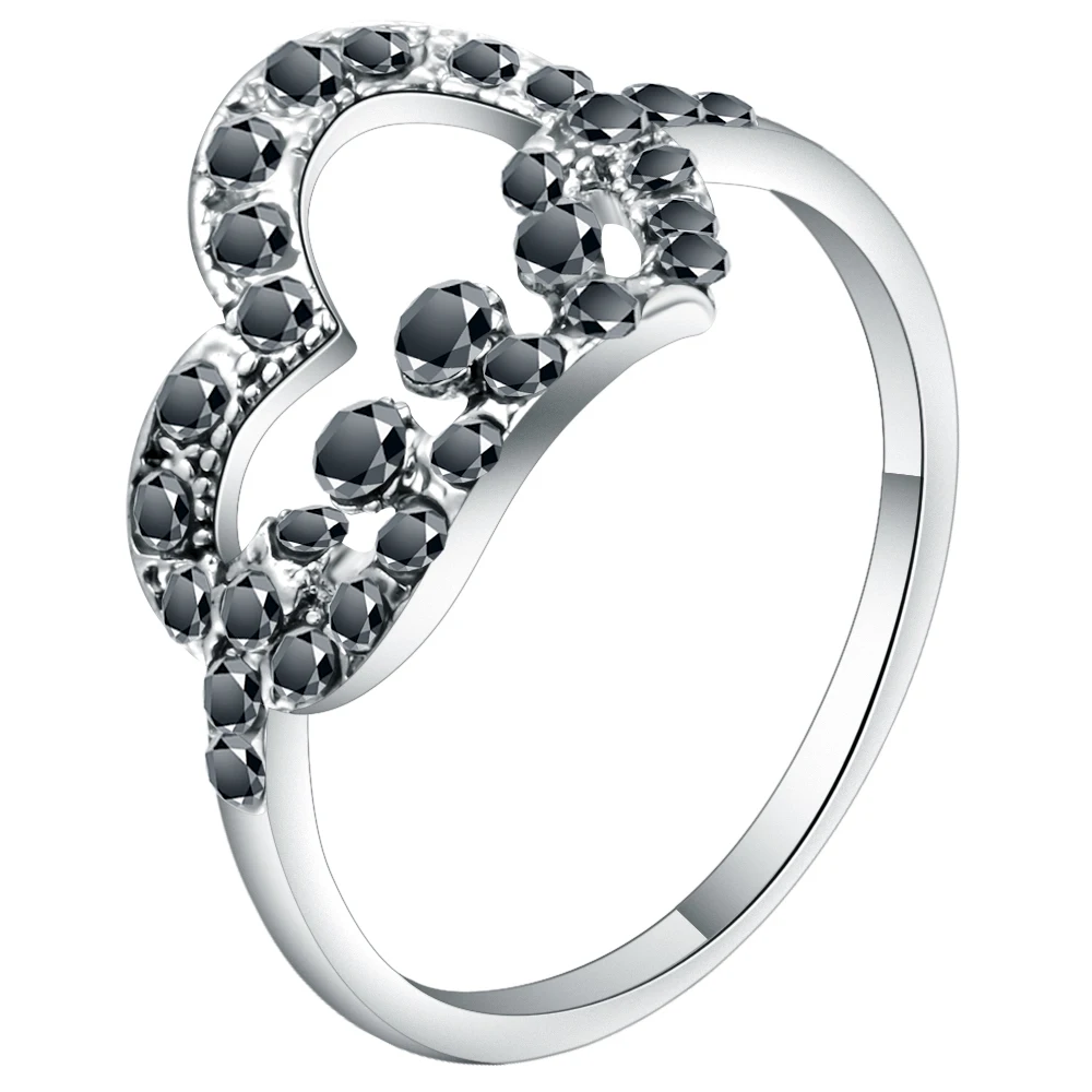 Простые Кольца с кубическим цирконием в форме сердца элегантные круглые женские