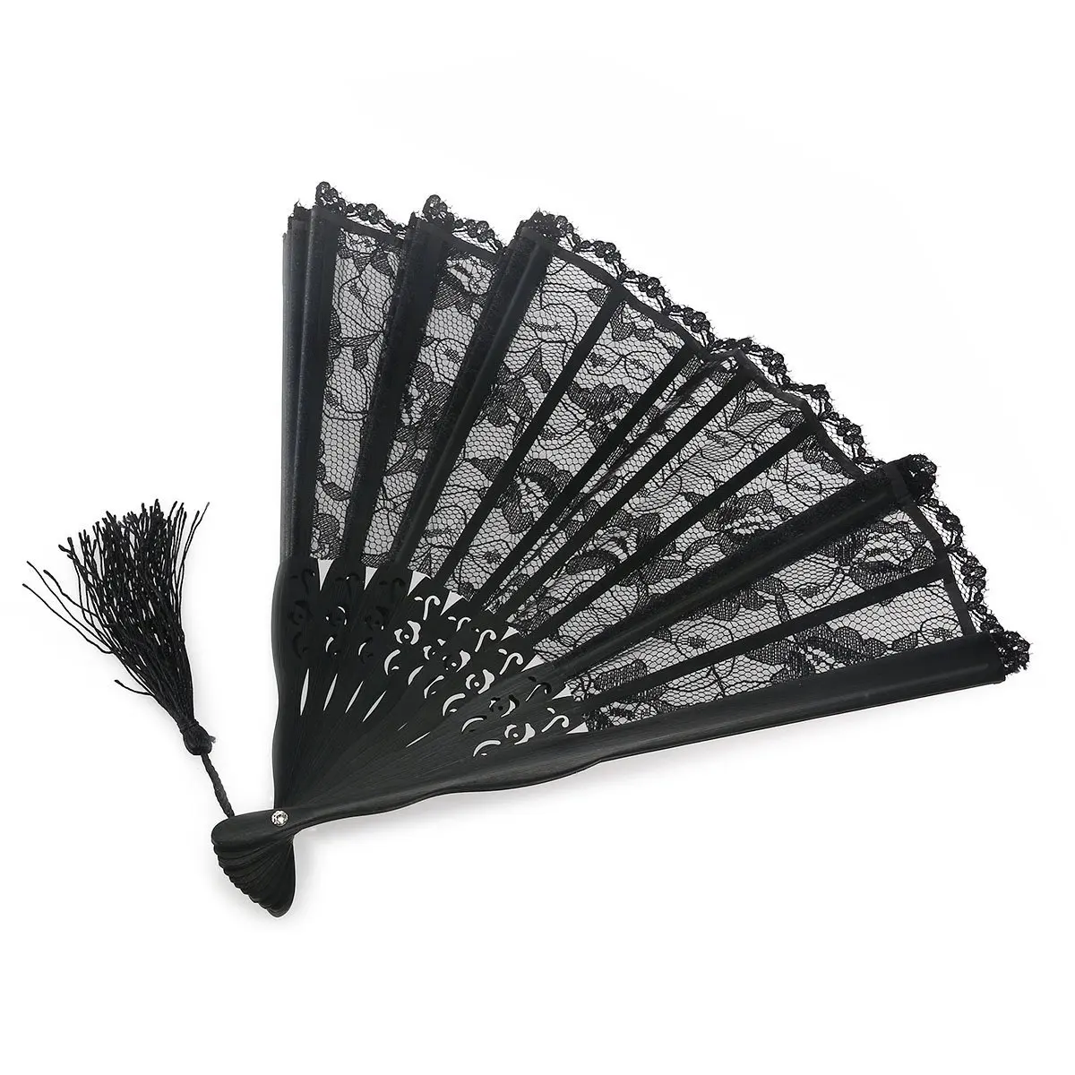 FEECOLOR испанский танец Handfan викторианская леди рука складной веер для свадьбы Косплей вечерние Favor необычные танцевальные платья Prop(черный