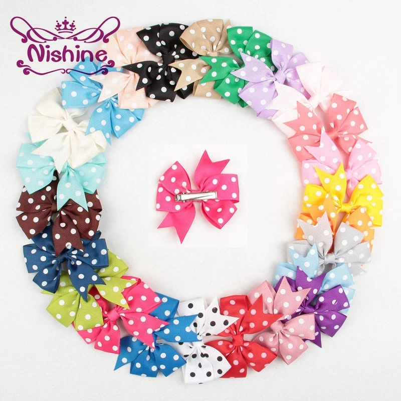 24 шт. заколки для волос в горошек|bow bow|bow dotbow ribbon |
