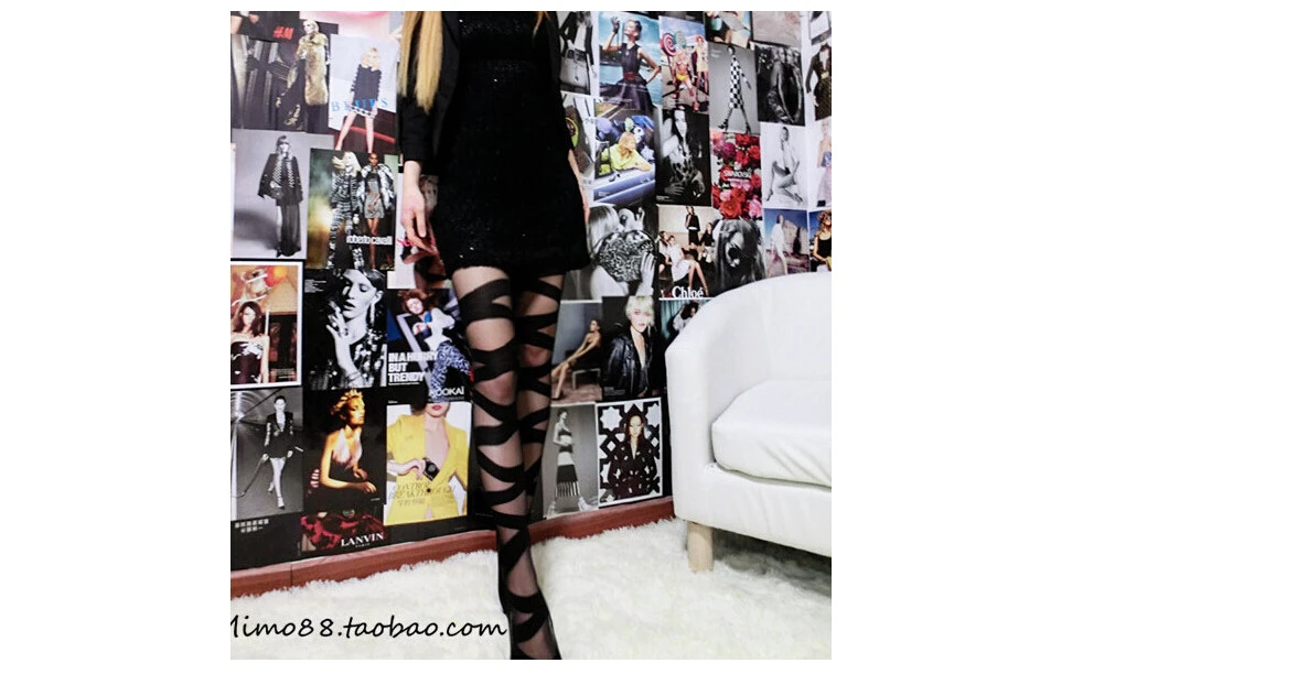 Cross Bandage Straps Черный Для женщин Соблазнительные тонкие чулки Подвеска для Чулочные изделия, Колготки с высоким голенищем сетчатым узором колготки - Color: Cross Bandage Straps