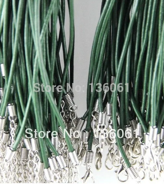 

200PCS Mixed Color Genuine Leather Cord Lobster Clasp Charm Necklaces & Pendants For Women Dress DIY Jewelry Findings Z2878