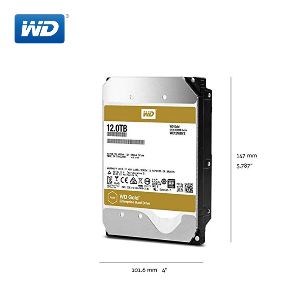 Western Digital Gold NAS жесткий 4 ТБ корпоративный диск Сетевое хранилище 3 5 񠾐 об/мин SATA3