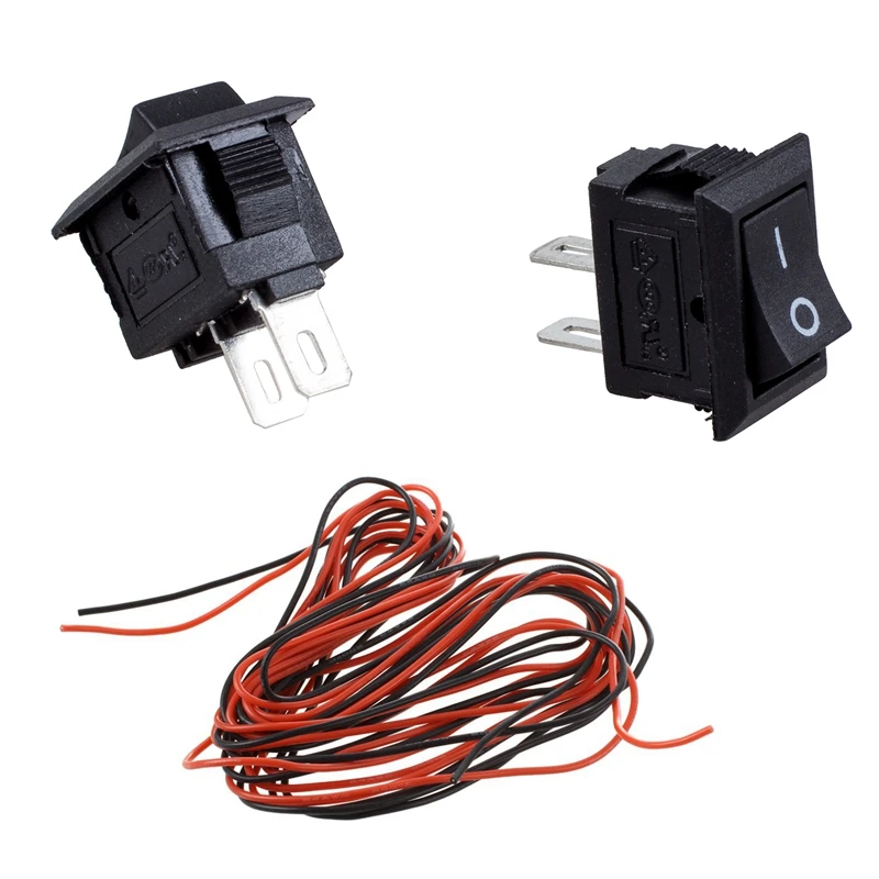 5 x AC 250 В 3A 2 Pin ВКЛ/ВЫКЛ I/O SPST оснастка в мини лодке кулисный переключатель и 2x3 м 24