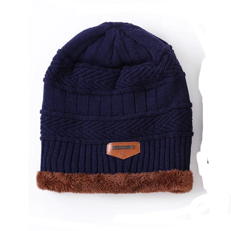 Navy Blue Nanci si, зимние шерстяные Лыжные шапки, теплые шапки, вязаные мужские шапки, шапки Skullies, шапка для мужчин и женщин, Балаклава, головные уборы - Цвет: Navy Blue