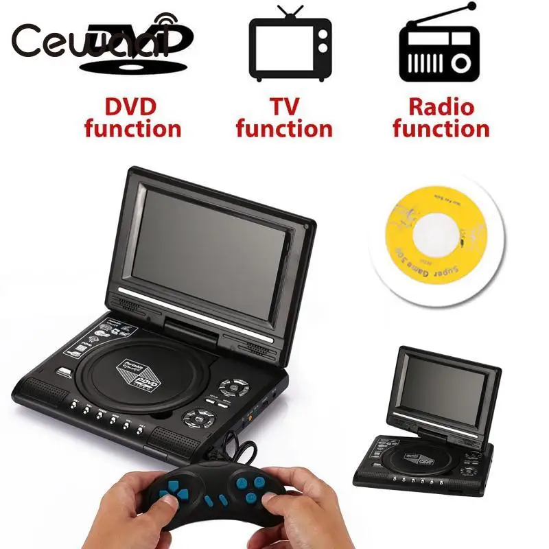 Cewaal Новый Настоящее HD 7 ''дюймовый ЖК-дисплей Дисплей VCD DVD Media Player ЕС Plug