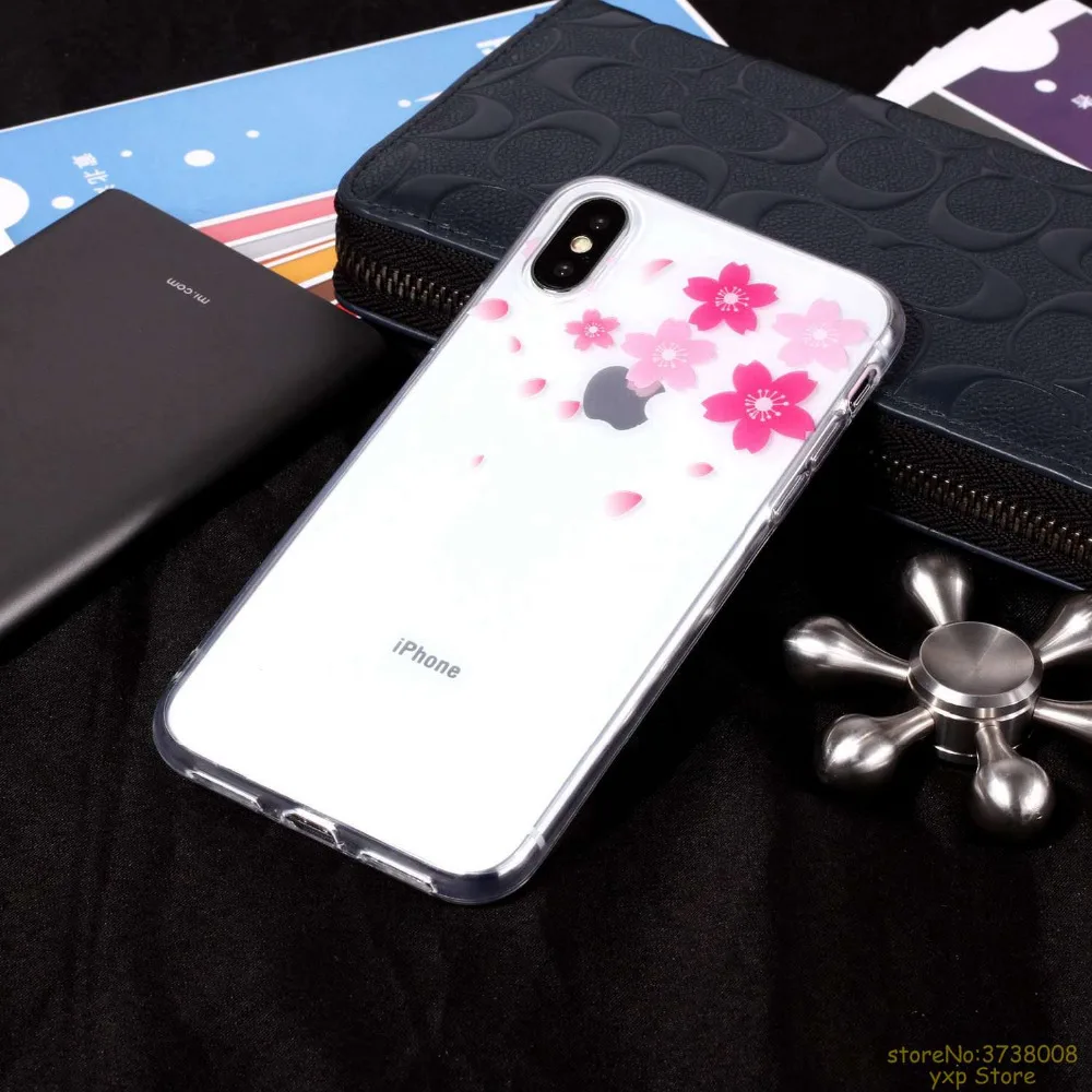 Мягкий силиконовый чехол для телефона из ТПУ с цветком серии простой стиль Apple