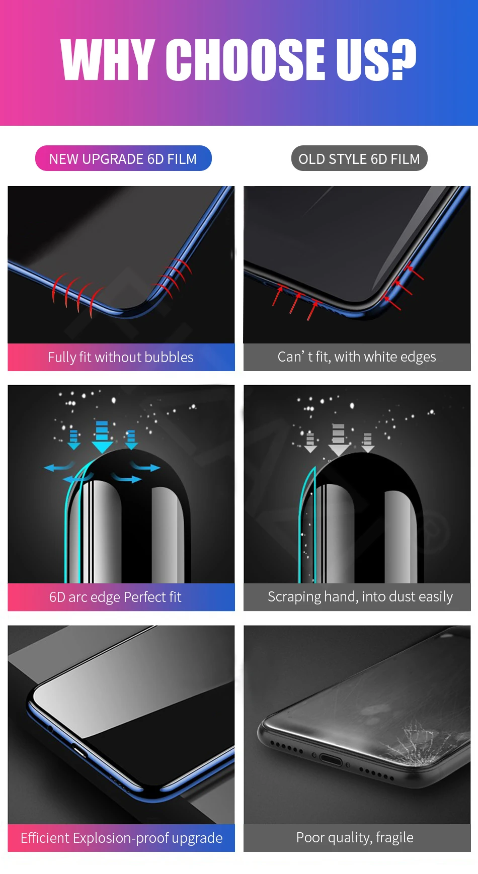 6D полное клеевое покрытие из закаленного стекла для huawei Honor View 20 10 9 Lite 8X 7X Magic 2 mate 20 P30 Lite Y9 защита экрана