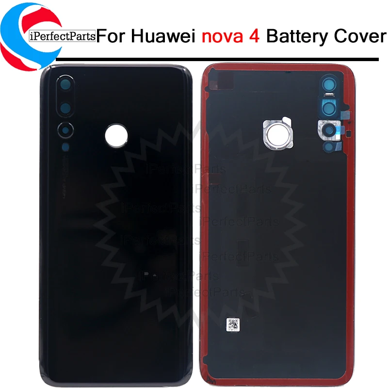 Задняя крышка батарейного отсека для Huawei nova 4 стеклянная задняя корпуса с заменой