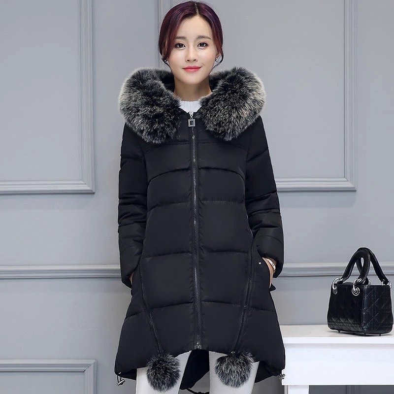 Cotton Winter Jacket Women Coat Parka Hooded Warm Plus Size 6XL Outerwear fur collar Manteau Femme MY48|Женские парки| |