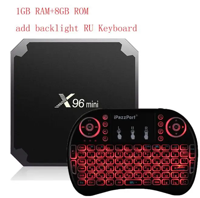 1G 8G i8 RU keyboard Android 7.1.2 X96 Мини ТВ приставка 2 ГБ 16 ГБ 1 ГБ 8 ГБ ТВ приставка Amlogic S905W четырехъядерный процессор поддержка 4K 2,4 ГГц WiFi X96mini Смарт ТВ приставка pk X96 - Цвет: 1G 8G i8 RU keyboard