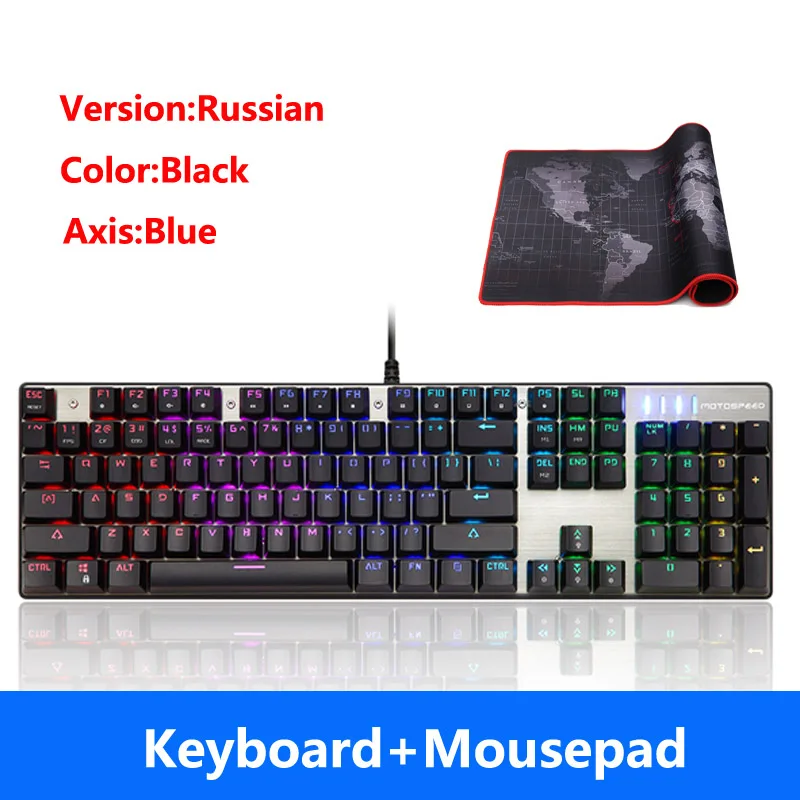 MOTOSPEED CK104 CK61 русская английская механическая клавиатура RGB подсветка анти-ореолы игровая клавиатура для Teclado игровой компьютер