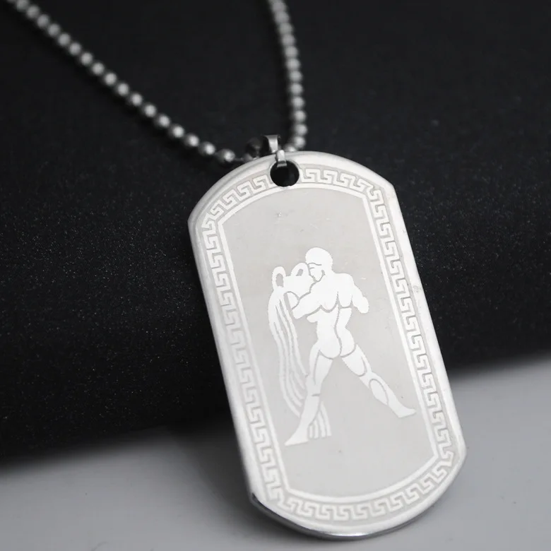 Зодиак медальон из титановой стали Козерога Таурус Aquarius Cancer Libra Leo Gemini Scorpio Virgo Pisces