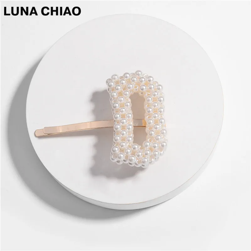 LUNA CHIAO 2020 весна лето трендовые популярные плетеные жемчужные заколки для волос