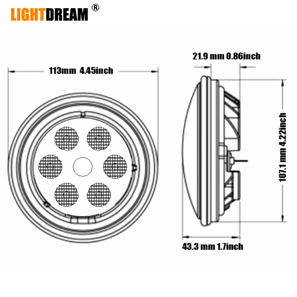 12V 24V Led Sealed Beam LED Fender or Hood Light PAR 36 Tractor Cross Flood beam Farm agricultural Work x2pc | Автомобили и