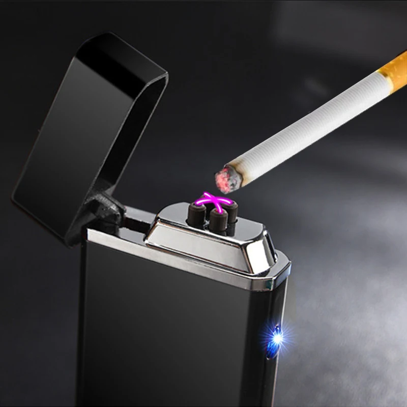 USB электрическая двойная дуговая зарядка ветрозащитная сигарета фонарь дым