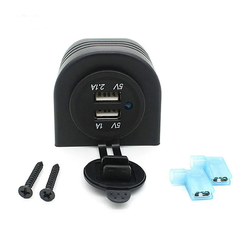 Черный Dual USB автомобили автомобильный прикуриватель гнездо Splitter Зарядное