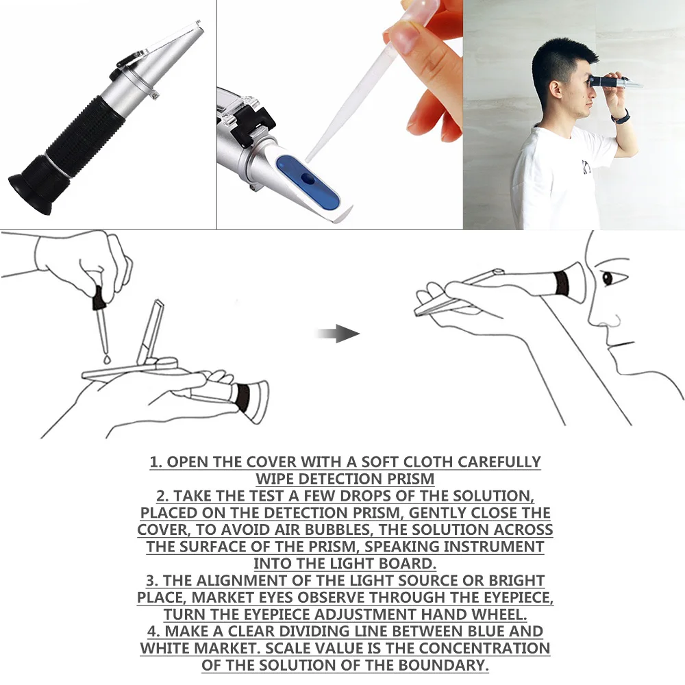 

Portable Refractometer Beer Brix Wort Sugar Alcohol 0~30%1.000~1.120 SG Specific Gravity Handheld Tool Hydrometer Tools