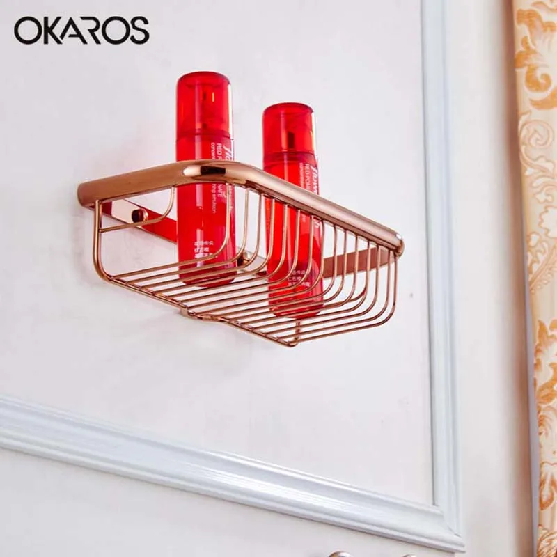OKAROS (45 см) настенная одноуровневая полка для ванной комнаты полки корзина