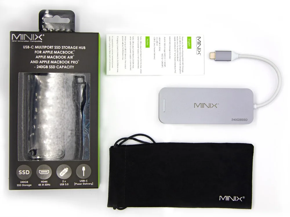 MINIX NEO C-S2 usb-концентратор USB-C многопортовый Накопитель SSD Тип C концентратор HDMI USB 3,0 120G/240G высокоскоростной передачи все в одном для MacBook