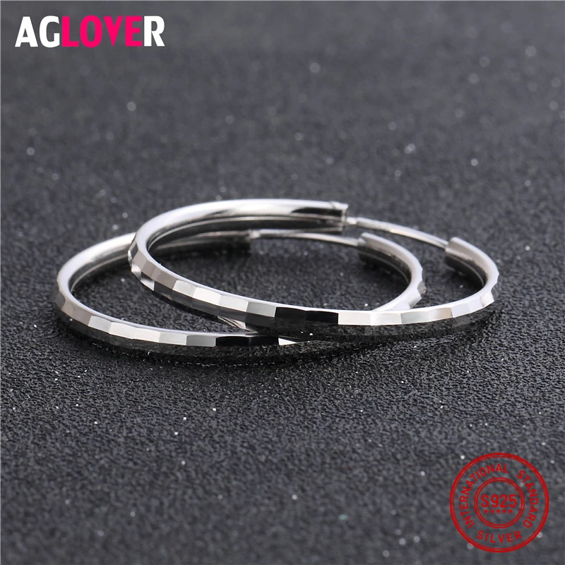 Женские серьги кольца из серебра 925 пробы 32 мм|hoop earrings|silver hoop earringssilver earrings |