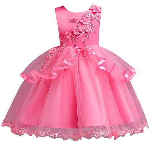 Vestidos de Primera/Новое поступление, платья с цветочной аппликацией для девочек, 6 милых цветов, кружевное платье для девочек, платья для первого причастия - Цвет: as picture