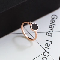 yun ruo 2020 rose gold colors crystal cz inlay black ring for woman girl gift wedding jewelry 316 l stainless steel never fade