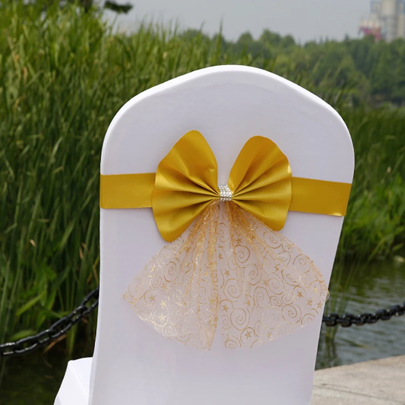 10 шт. тканевые чехлы на стулья с бантиком вечерние мятно зеленого цвета для