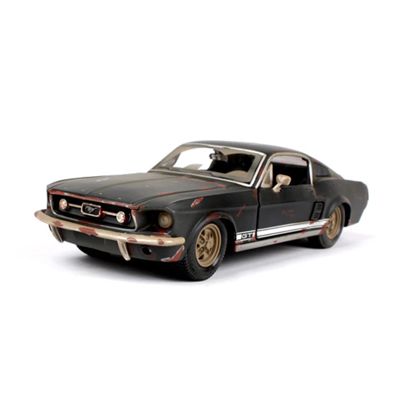 1/24 1967 Ford Mustang GT черная литая модель автомобиля Игрушечная машина игрушки для