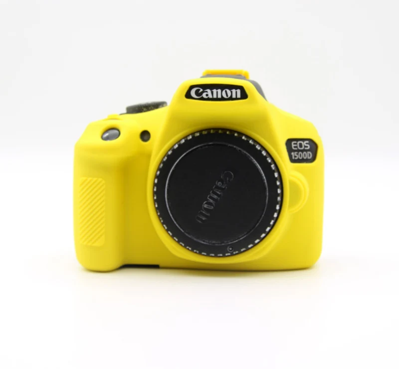 Силиконовый чехол для камеры Canon EOS 1500D 1300D 2000D Rebel T6 Kiss X80, резиновый чехол для камеры DSLR - Цвет: Цвет: желтый