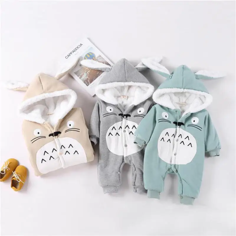 Детский утепленный комбинезон с капюшоном и кроличьими ушками|children jumpsuit|romper