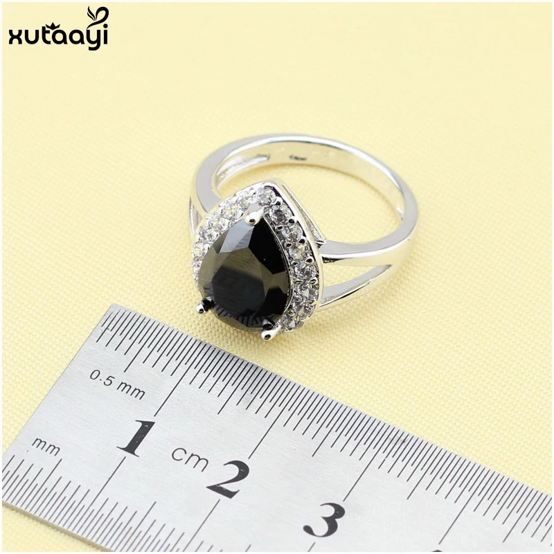 XUTAAYI модный серебряный цвет набор ювелирных изделий для женщин черный кубический