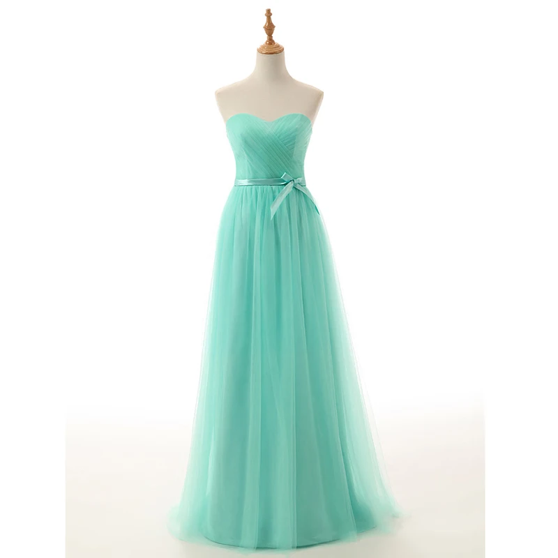 

USWEAR 2020 Bridesmaid Dresses A-Line Sleeveless Sweetheart Floor-Length Tulle Maid Of Honour Maraige Cheap Mint Green Formal