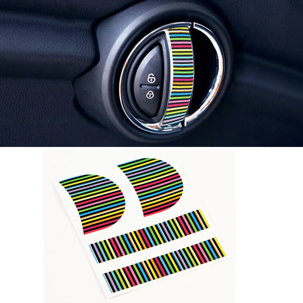 4Pcs/Lot Flag Inner Door Handle DoorKnob Sticker And Decal Anti Scratching Decor For BMW Mini Cooper F56 Car Styling Accessories |