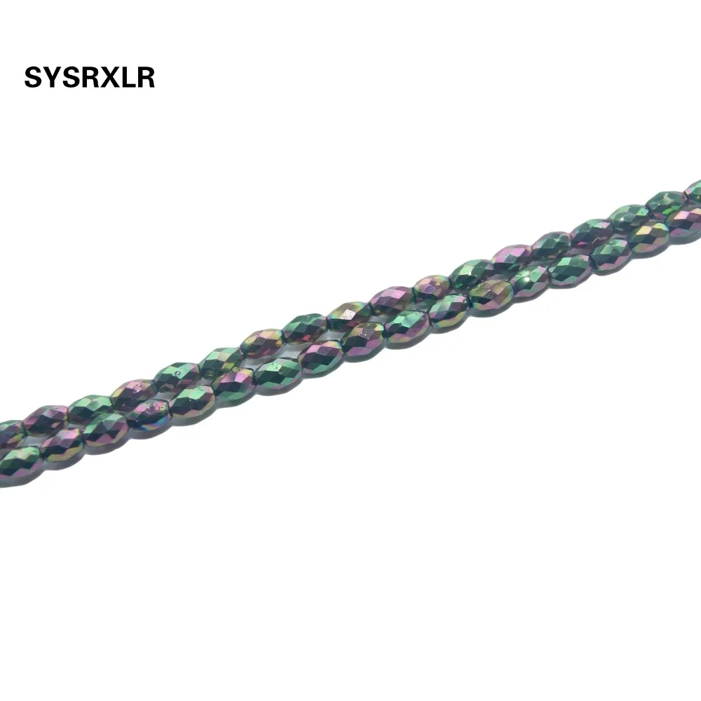 Бесплатная доставка ограненный натуральный камень в форме риса цветные бусины