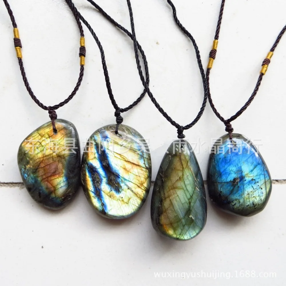 New irregular Natural crystal Labradorite pendant stone Moonstone Pendant sun Pendulum Divination spiritual meditation | Украшения и