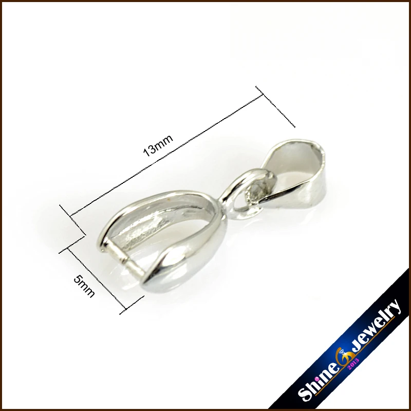 Wholesale 100 PCS/lot 13mm Pinch Clip Bail Charm Jewelry Findings Clasps Hook For Pendant Necklace DIY Making Connectors | Украшения и