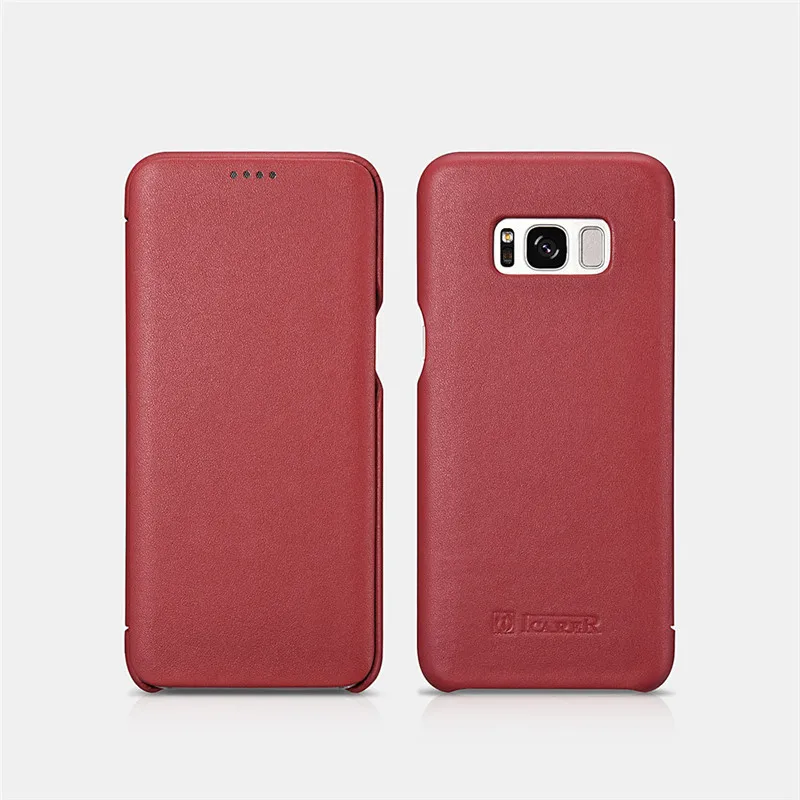 ICARER Роскошный чехол книжка из натуральной кожи для телефона Samsung S8Plus полностью