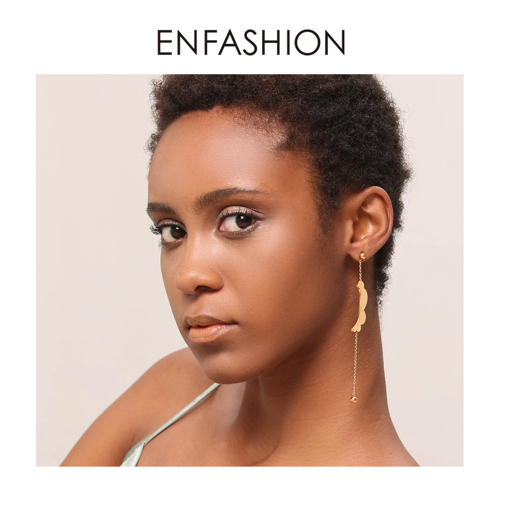 Enfashion асимметричные серьги для женщин, длинные серьги золотого цвета, асимметричные серьги, массивные серьги, модное ювелирное изделие EB181066