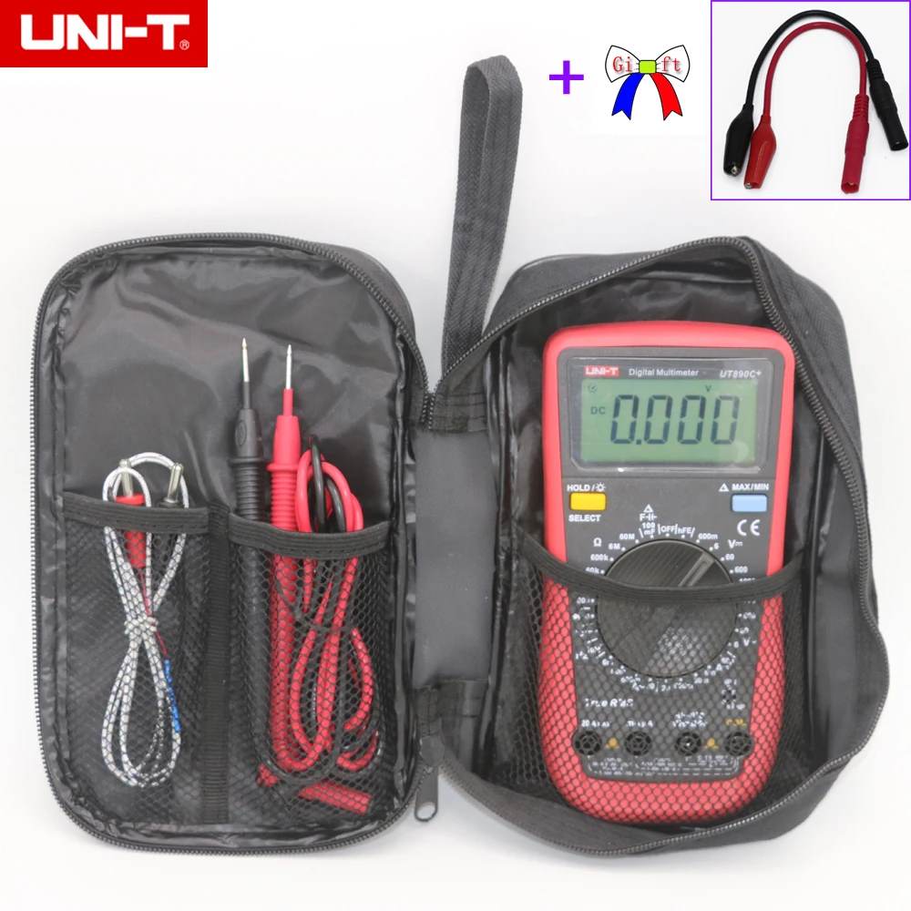 

UNI-T Digital Multimeter UT890C+True AC DC RMS with 100mF Capacity High-Precision Frequency Temperature Measurement & black bag