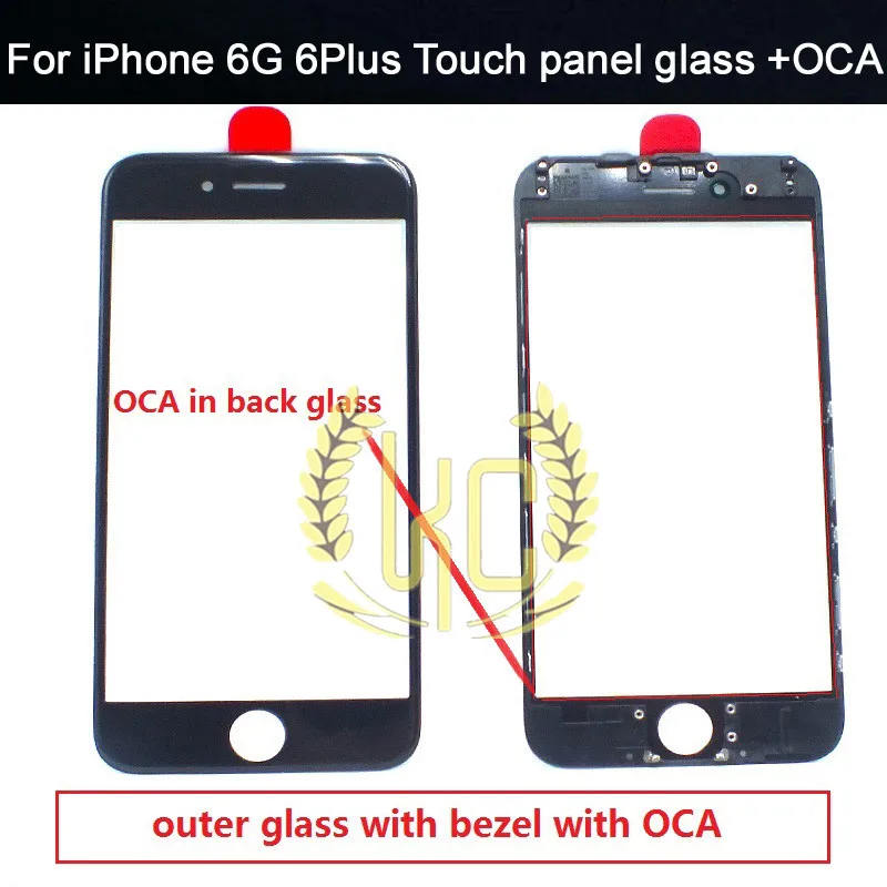 Черный/белый для iPhone 6G/6Plus стекло сенсорной панели + OCA бензель Рамка дигитайзер в