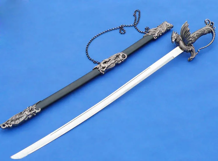 S0329 средневековый рыцарь Святого Джорджа меч меча с крыльями дракона и мечом 40