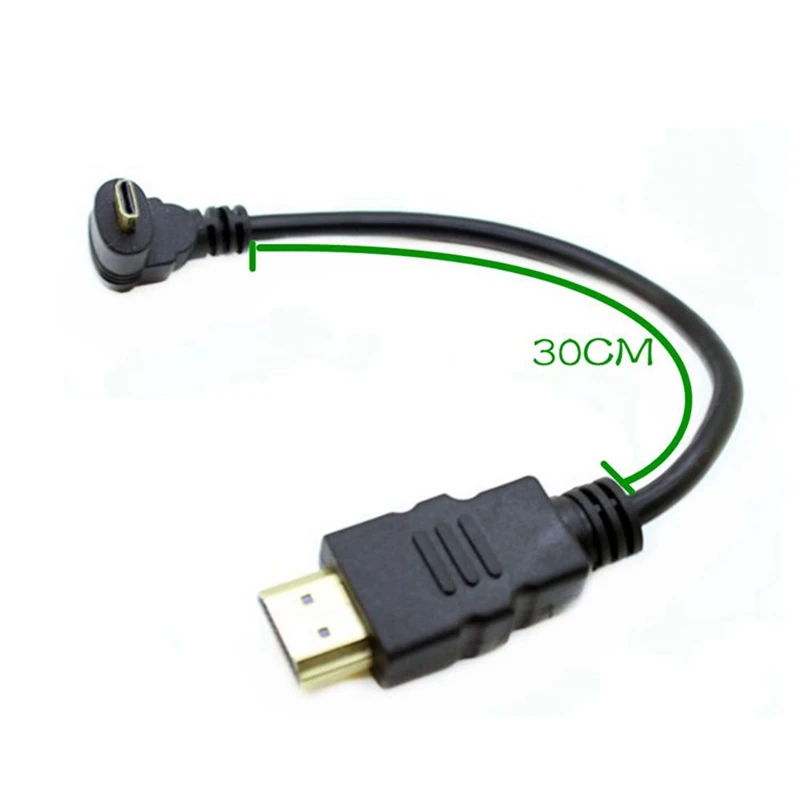 1 шт. вверх вниз угловой микро HDMI-совместимый к HDMI кабель Угловой типа A type c 30 см/0 3