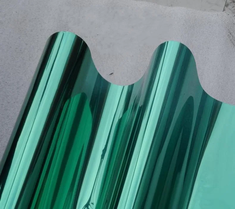 Зеленая Серебристая самоклеящаяся пленка на окна с солнечной панелью