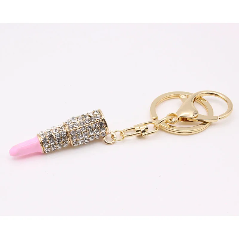 Biety Для женщин Jewelry 5 цветов очарование кристаллов брелок помада Key Holder со стразами