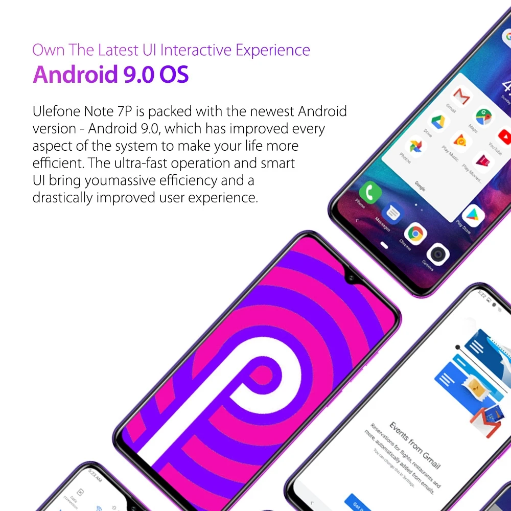 Смартфон Ulefone Note 7P Android 9,0 четырехъядерный 3500 мАч 6,1 дюймовый экран капли воды 3 ГБ+ 32 Гб мобильный телефон разблокировка лица