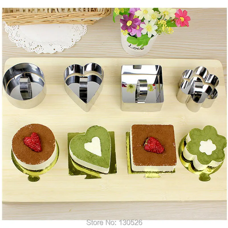 1 шт. Нержавеющая сталь круглой формы в форме цветка сердце квадратные Форма