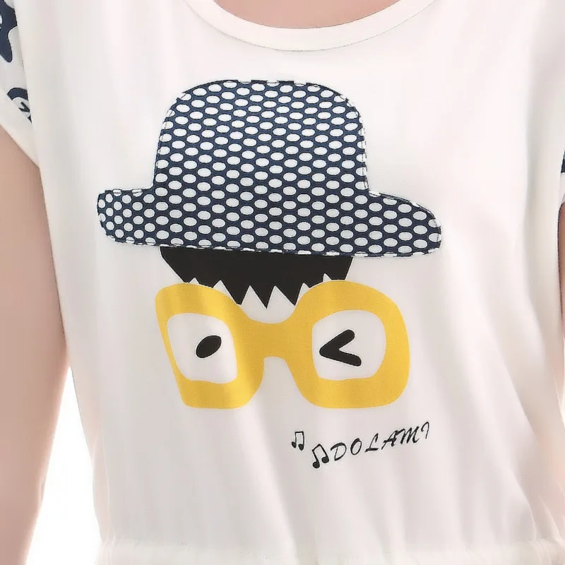 Новое поступление 100% хлопковая Милая Ночная рубашка женская летняя одежда для