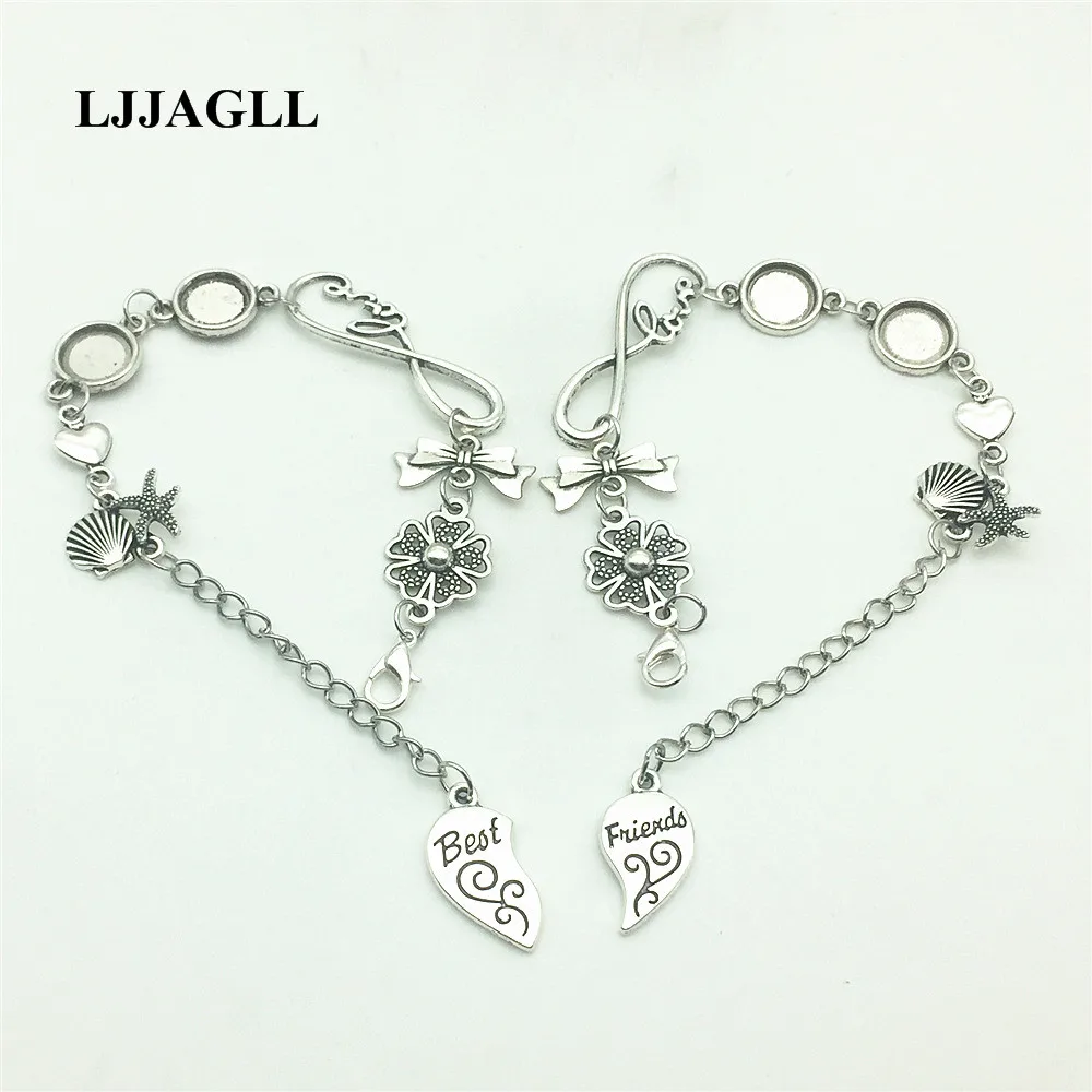 LJJAGLL 1 комплект (2 шт.) 20 см сплав искусственный браслет лучший друг набор