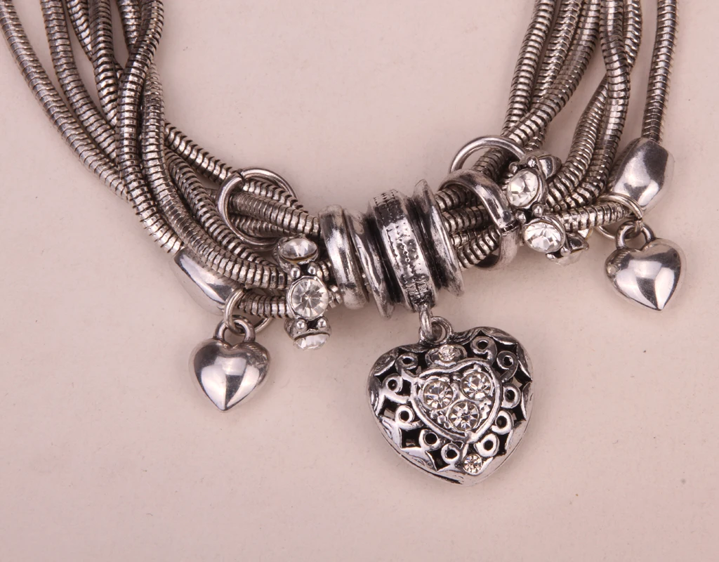 Сердце звено цепи ожерелье Женские байкерские Bling Ювелирные изделия Подарки