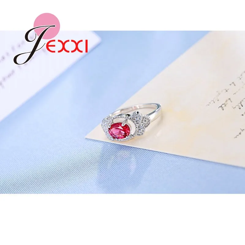 Fashion 925 Sterling Silver Jewelry Clear Rose Pink Crystal Women Wedding Engagement Rings Beautiful Party Accessory | Украшения и